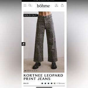 Bohme Kourtnee Leopard Print Jeans